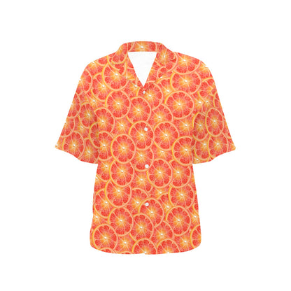 Grapefruit Pattern Print Design GF06 Women's Hawaiian Shirt