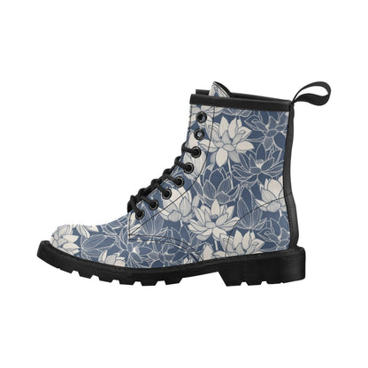 Water Lily Pattern Print Design WL04 Women's Boots