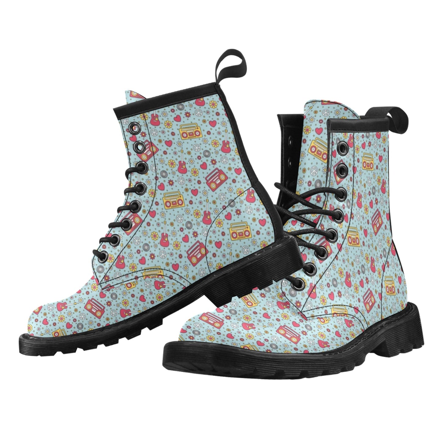 Hippie Print Design LKS307 Women's Boots