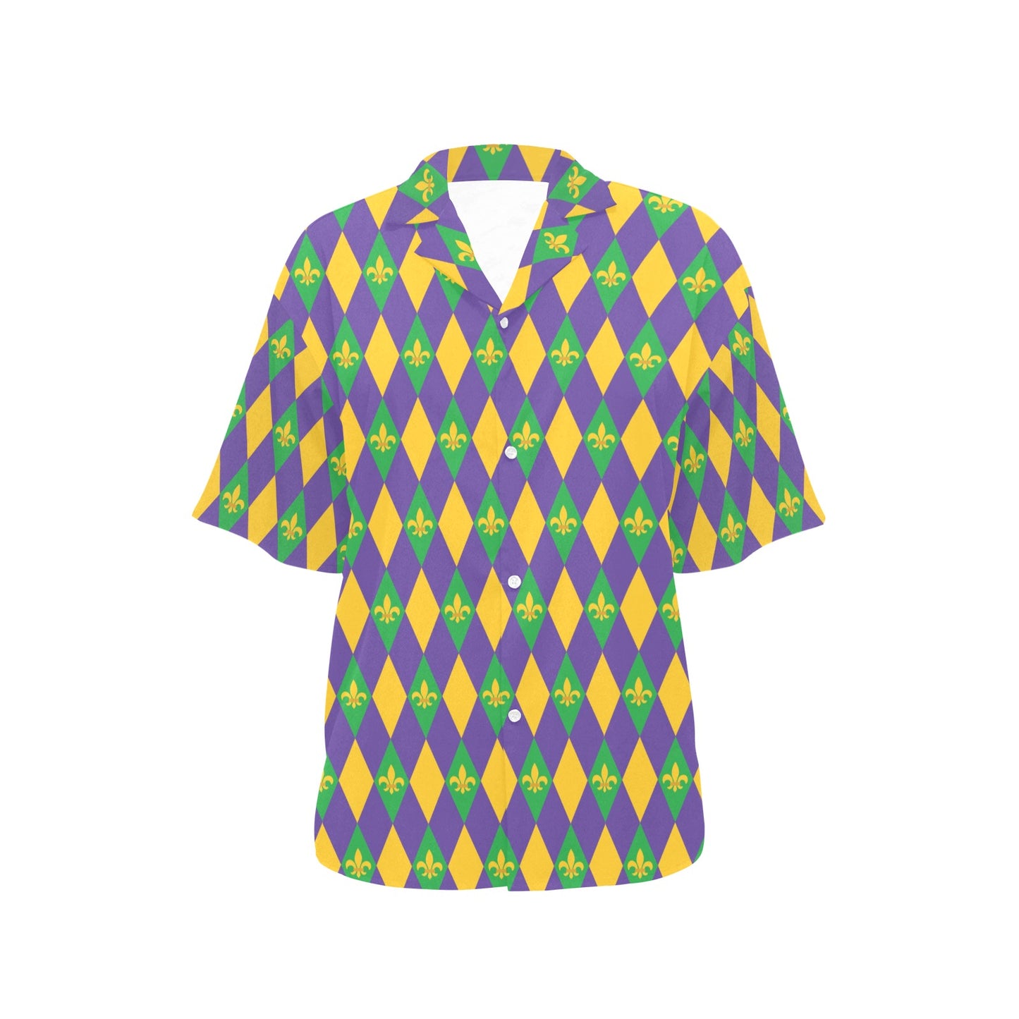 Mardi Gras Pattern Print Design 05 Women's Hawaiian Shirt