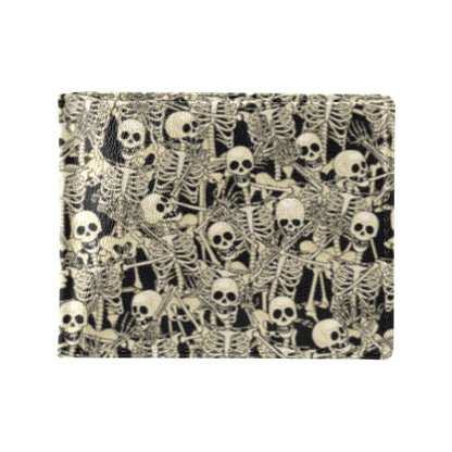 Skeleton Design Print Men's ID Card Wallet