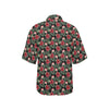 Flower Hawaiian Red Hibiscus Design Print Women's Hawaiian Shirt