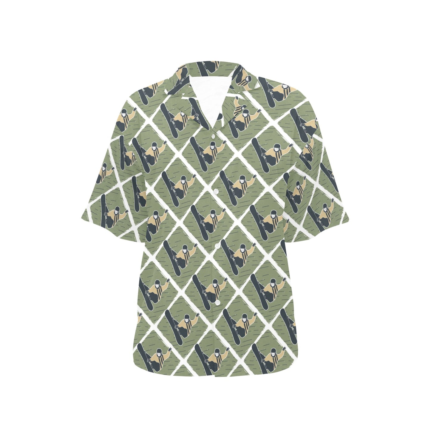 Snowboard Man Print Design LKS302 Women's Hawaiian Shirt