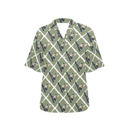 Snowboard Man Print Design LKS302 Women's Hawaiian Shirt