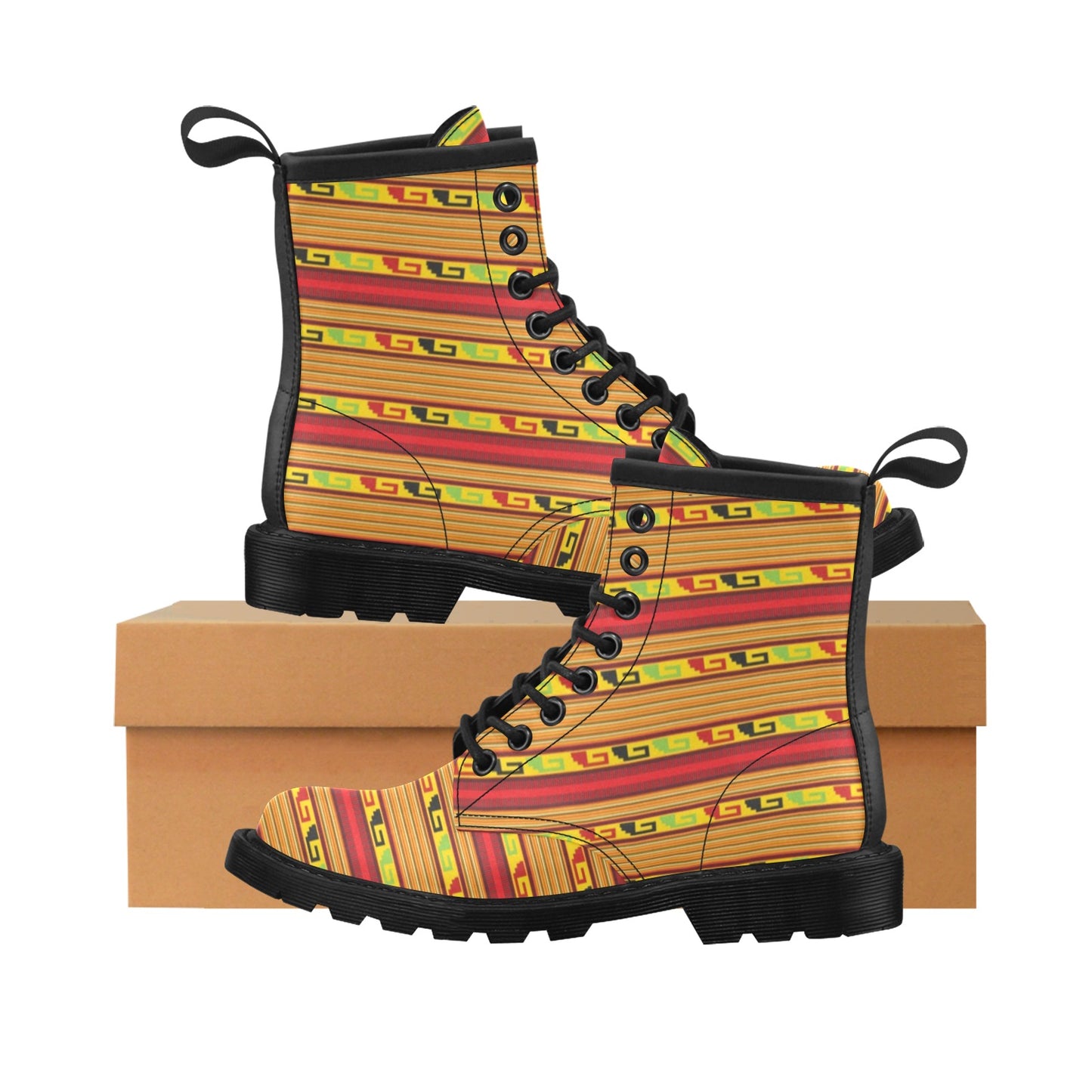 Mexican Blanket Ornament Print Pattern Women's Boots