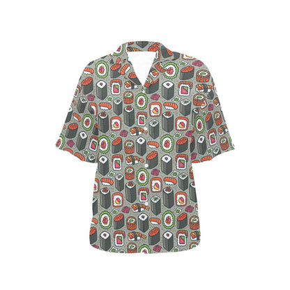 Sushi Print Design LKS301 Women's Hawaiian Shirt