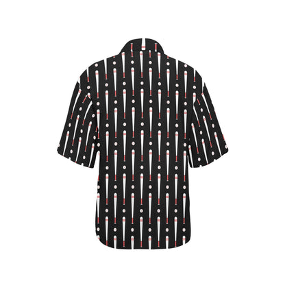 Baseball Pattern Print Design 03 Women's Hawaiian Shirt