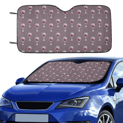 Wine Glass Pattern Print Design LKS305 Car front Windshield Sun Shade