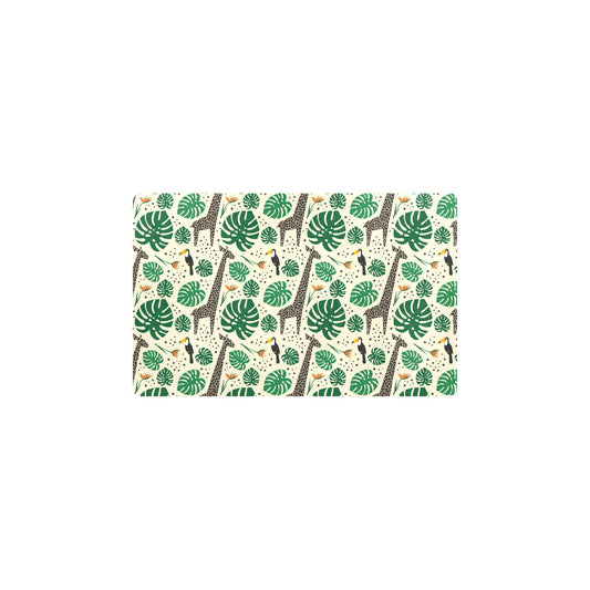 Rainforest Giraffe Pattern Print Design A02 Kitchen Mat