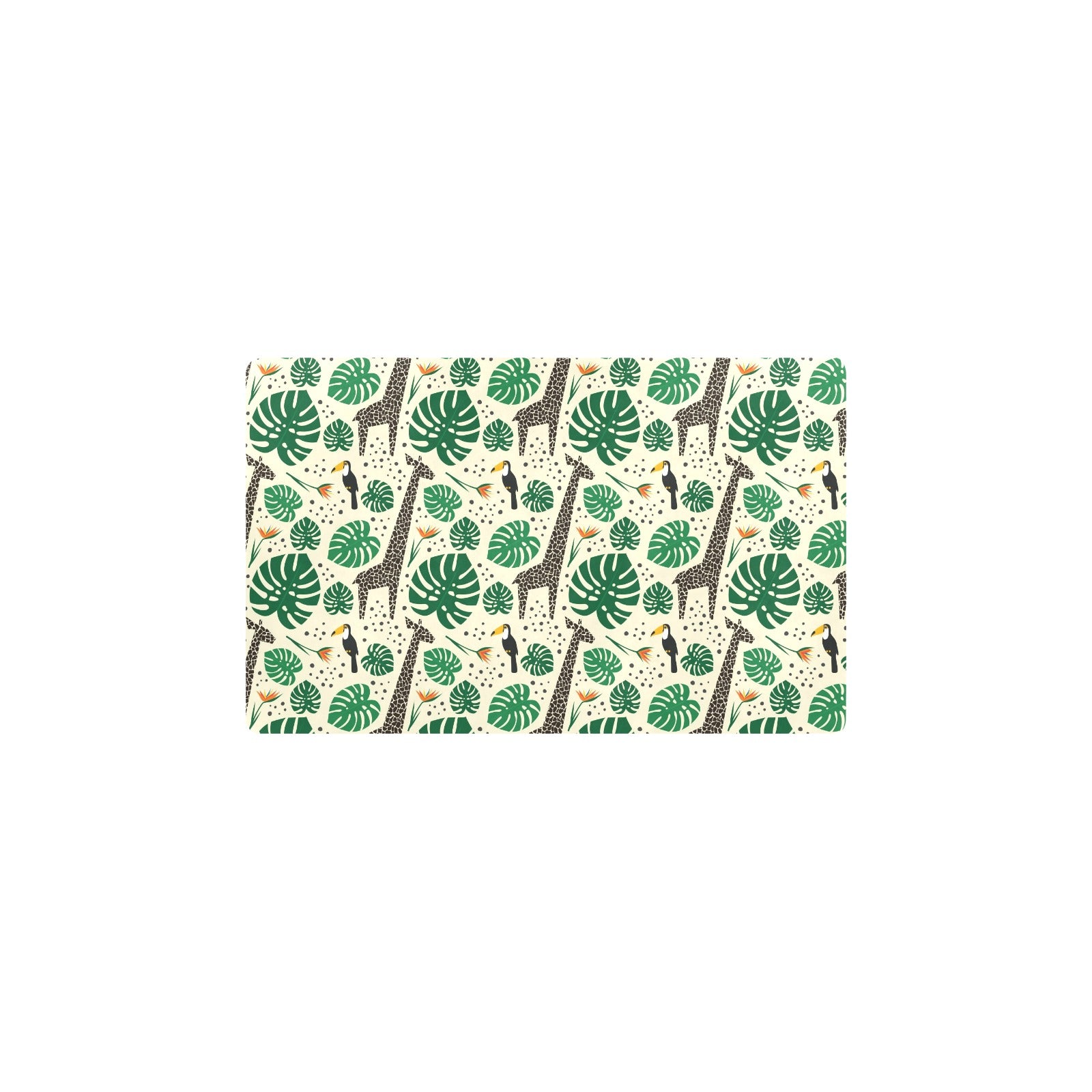 Rainforest Giraffe Pattern Print Design A02 Kitchen Mat
