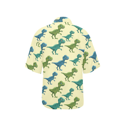 T Rex Pattern Print Design A04 Women's Hawaiian Shirt
