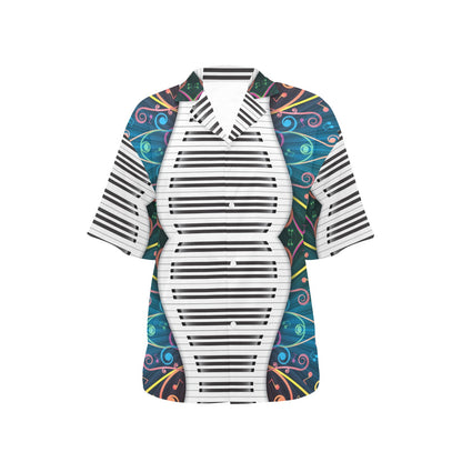 Piano Pattern Print Design 01 Women's Hawaiian Shirt