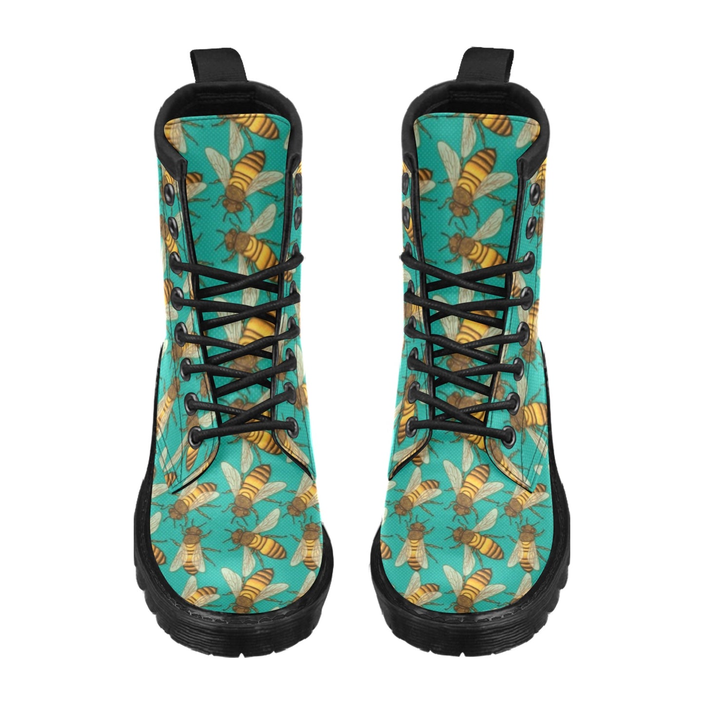 Bee Pattern Print Design BEE04 Women's Boots