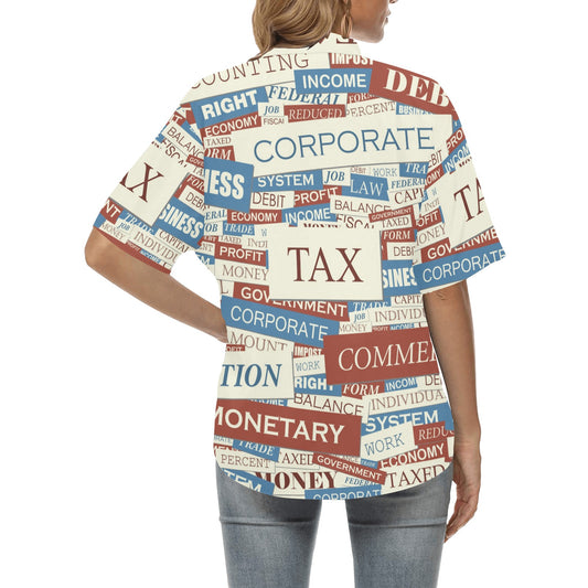 Accounting Financial Pattern Print Design 01 Women's Hawaiian Shirt