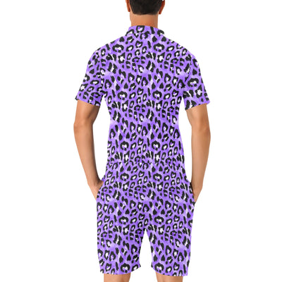 Leopard Purple Skin Print Men's Romper