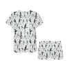 Skeleton Music Player Print Design LKS303 Women's Short Pajama Set