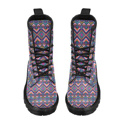 Indian Navajo Pink Themed Design Print Women's Boots