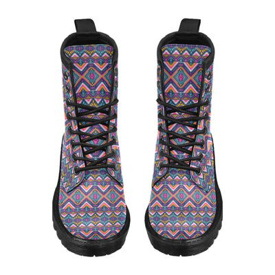 Indian Navajo Pink Themed Design Print Women's Boots