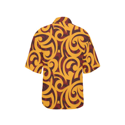 Maori Pattern Print Design 02 Women's Hawaiian Shirt