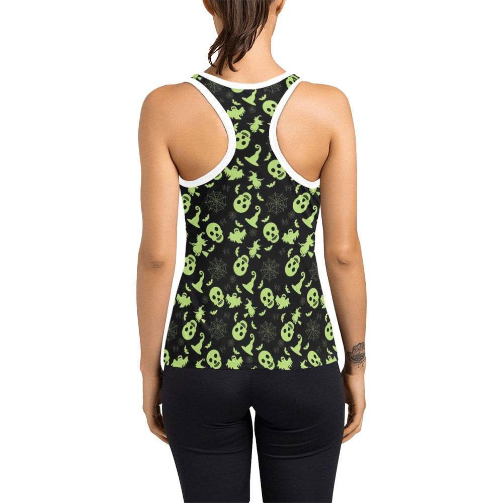 Witch Halloween Print Design LKS306 Women's Racerback Tank Top