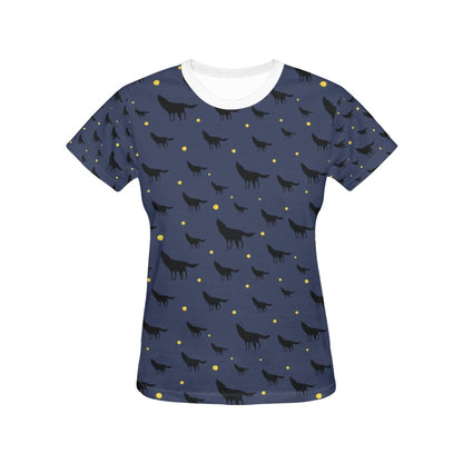 Wolf Print Design LKS301 Women's  T-shirt