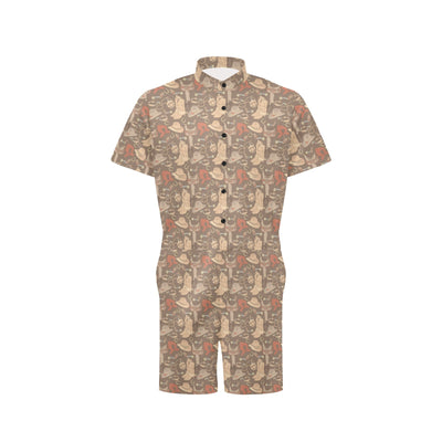 Cowboy Pattern Print Design 02 Men's Romper