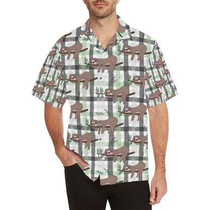 Sloth Print Design LKS301 Men's Hawaiian Shirt