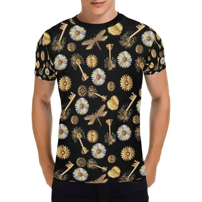 Steampunk Key Dragonfly Print Design LKS303 Men's All Over Print T-shirt