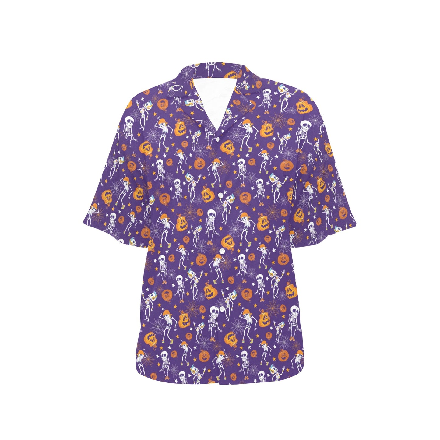 Skeleton Halloween Dance Print Design LKS304 Women's Hawaiian Shirt