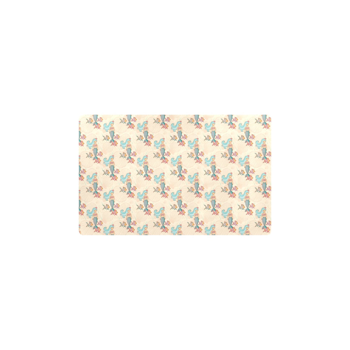 Mermaid Girl With Fish Design Print Kitchen Mat