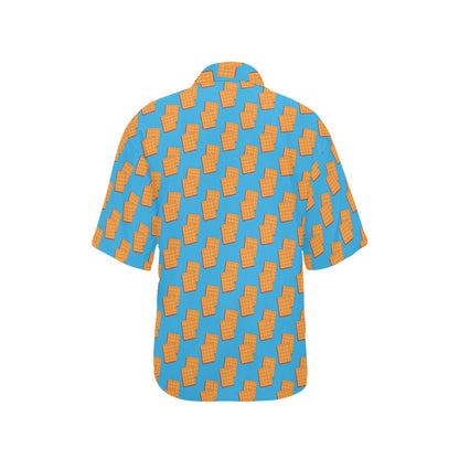 Waffle Print Design LKS304 Women's Hawaiian Shirt