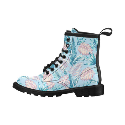 Tropical Flower Pattern Print Design TF01 Women's Boots