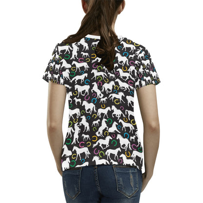 Horse Hoof Colorful Print Design LKS301 Women's  T-shirt