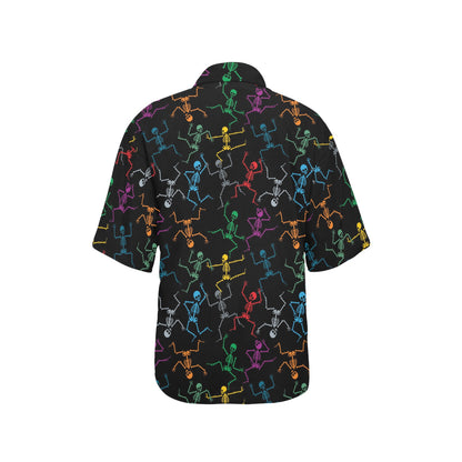 Skeleton Colorful Print Design LKS302 Women's Hawaiian Shirt