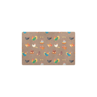 Chicken Happy Print Pattern Kitchen Mat