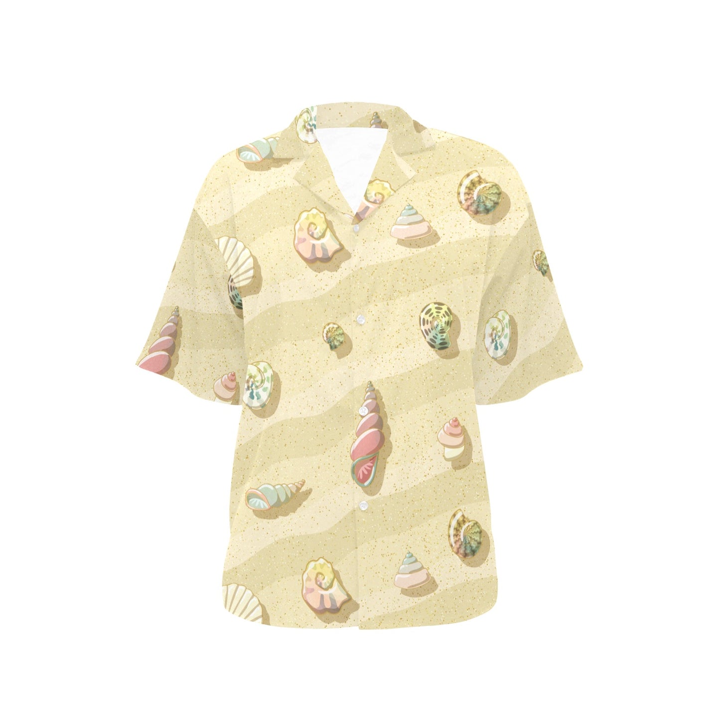 Beach with Seashell Theme Women's Hawaiian Shirt