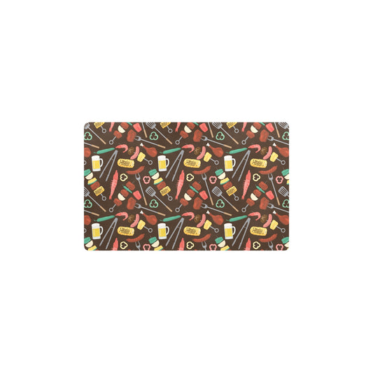Barbecue Pattern Print Design 05 Kitchen Mat