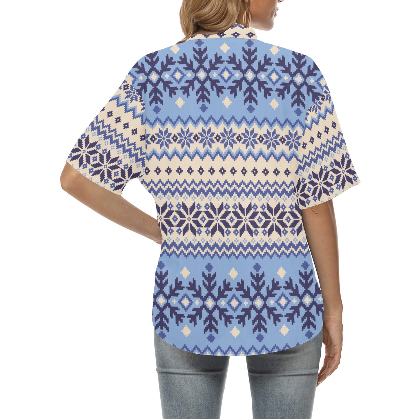 Nordic Pattern Print Design A03 Women's Hawaiian Shirt