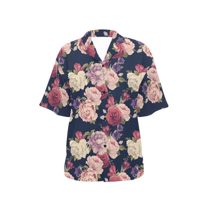 Peony Pattern Print Design PE03 Women's Hawaiian Shirt