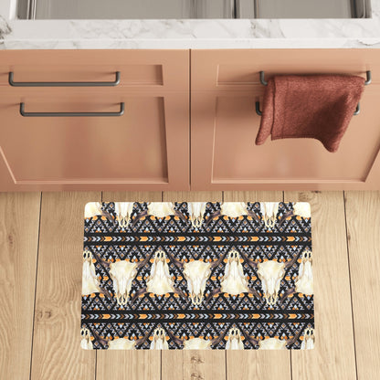 Buffalo Head Pattern Print Design 03 Kitchen Mat