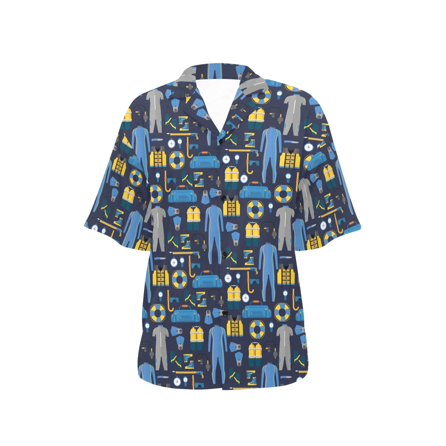 Scuba Equipment Print Design LKS305 Women's Hawaiian Shirt