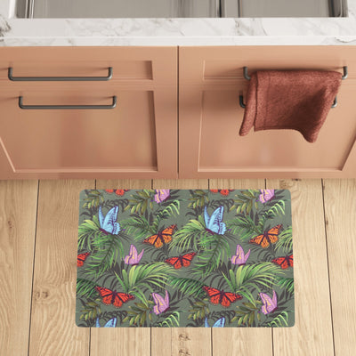 Monarch Butterfly Pattern Print Design 04 Kitchen Mat