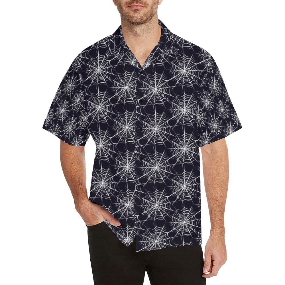 Spider Web Print Design LKS303 Men's Hawaiian Shirt