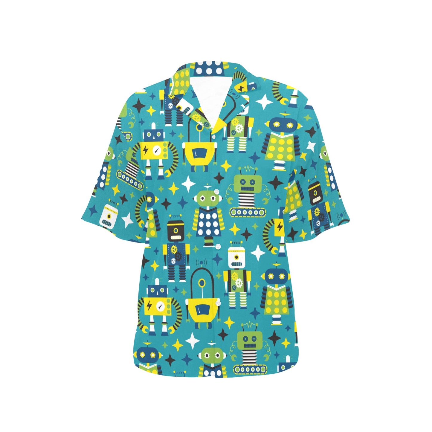 Robot Pattern Print Design A02 Women's Hawaiian Shirt
