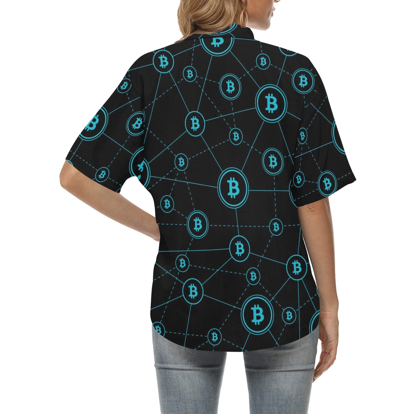 Cryptocurrency Pattern Print Design 01 Women's Hawaiian Shirt