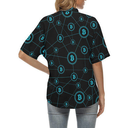 Cryptocurrency Pattern Print Design 01 Women's Hawaiian Shirt