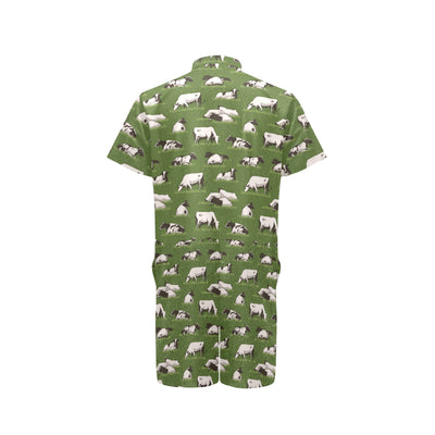 Cow on Grass Print Pattern Men's Romper