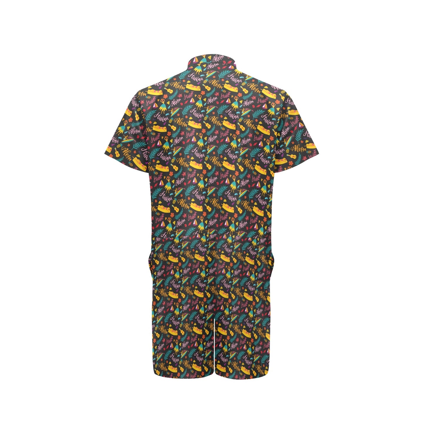 Aloha Hawaii Summer Design Themed Print Men's Romper