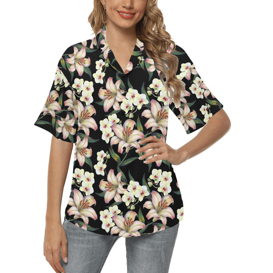 Lily Pattern Print Design LY03 Women's Hawaiian Shirt