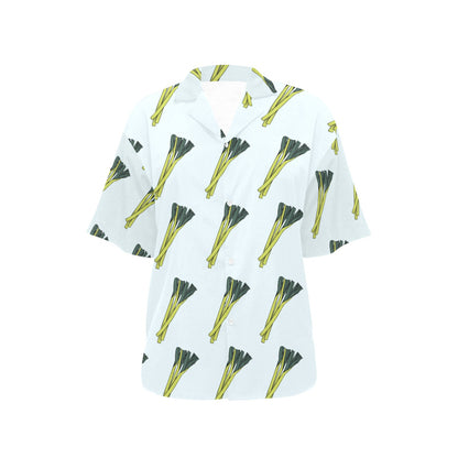 Leek Pattern Print Design 03 Women's Hawaiian Shirt